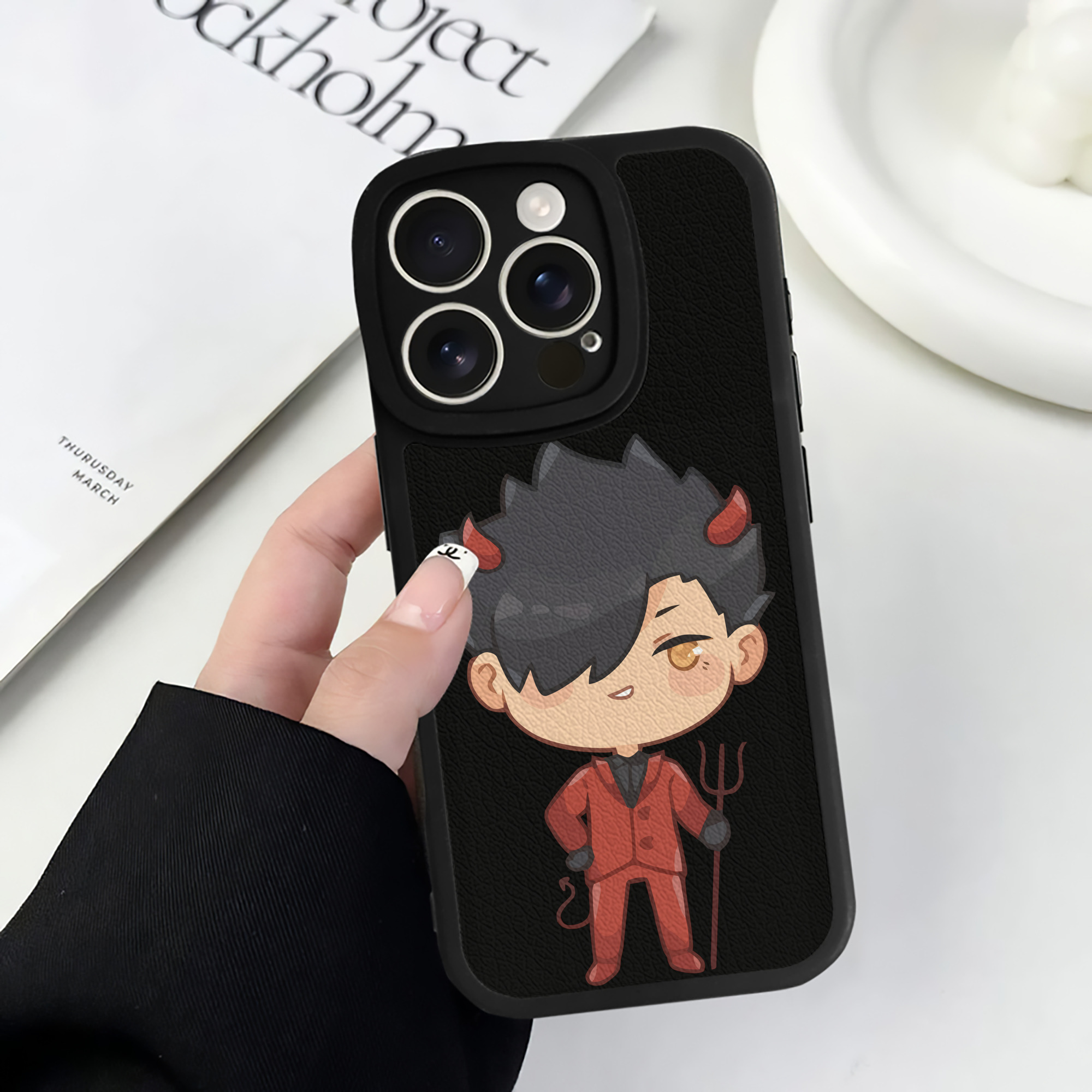 （画像用） ハイキュー!! Haikyu!! 【iPhone 16シリーズ対応】シリコンスマホケース（レザー調） 材質：シリコン